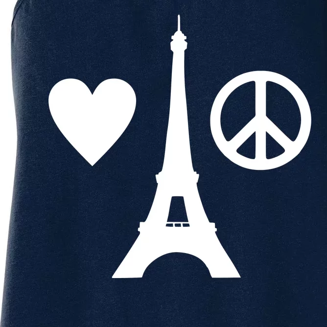 Paris Peace Sign Eiffel Tower Women's Racerback Tank