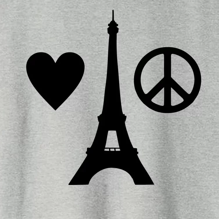 Paris Peace Sign Eiffel Tower Women's Crop Top Tee