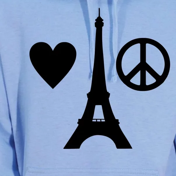 Paris Peace Sign Eiffel Tower Unisex Surf Hoodie