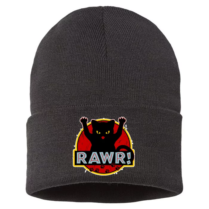 Parody Cat Rawr Logo Sustainable Knit Beanie