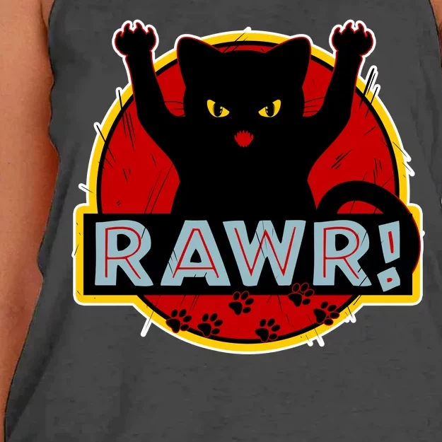 Parody Cat Rawr Logo Women's Knotted Racerback Tank