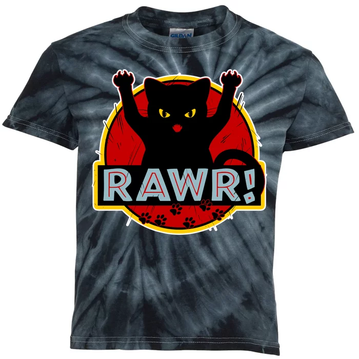 Parody Cat Rawr Logo Kids Tie-Dye T-Shirt