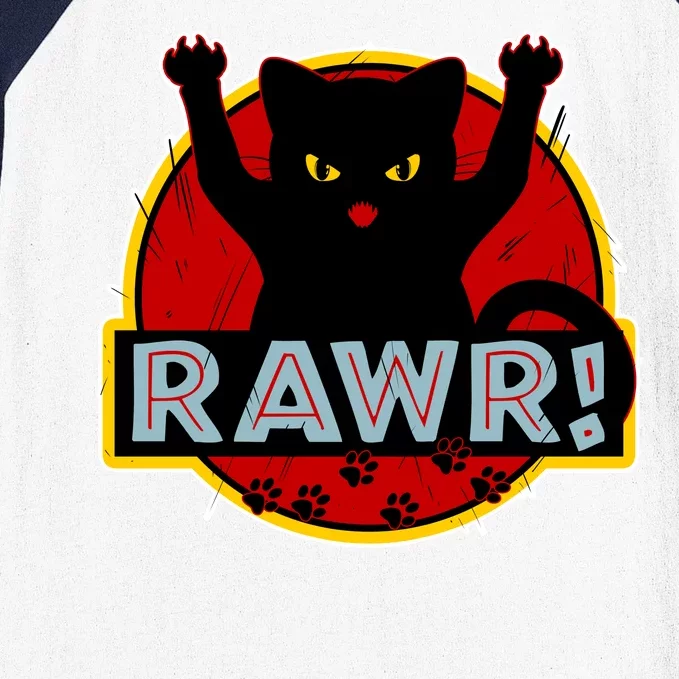 Parody Cat Rawr Logo Baseball Sleeve Shirt