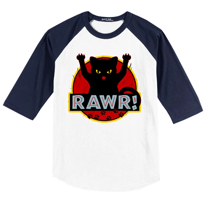 Parody Cat Rawr Logo Baseball Sleeve Shirt