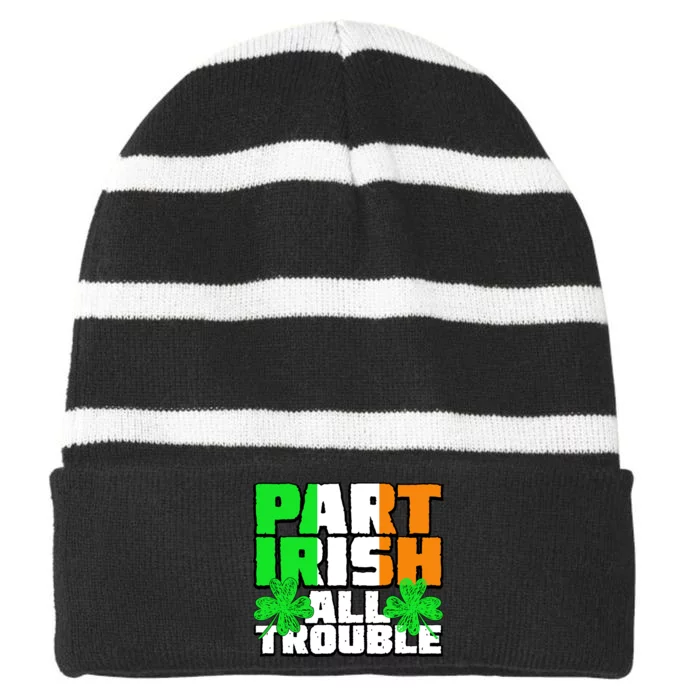 Part Irish All Trouble Striped Beanie with Solid Band