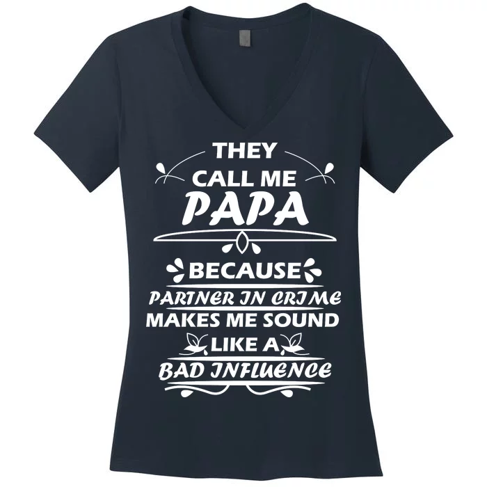 Partner And Crime Papa Women's V-Neck T-Shirt