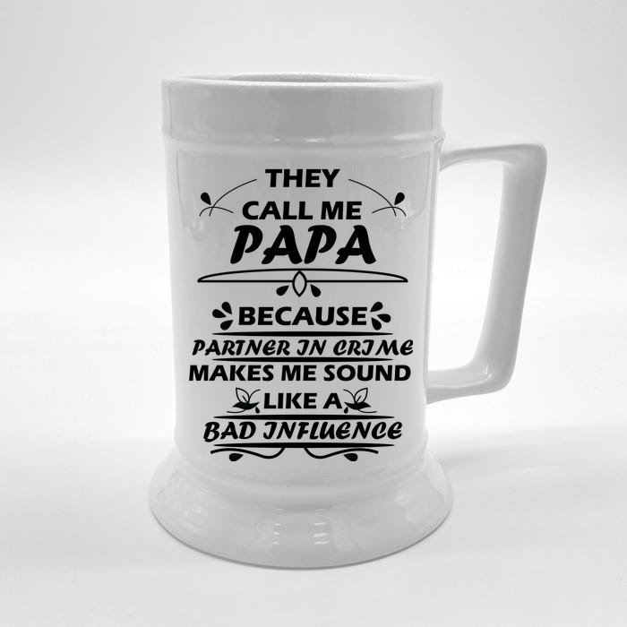 Partner And Crime Papa Front & Back Beer Stein