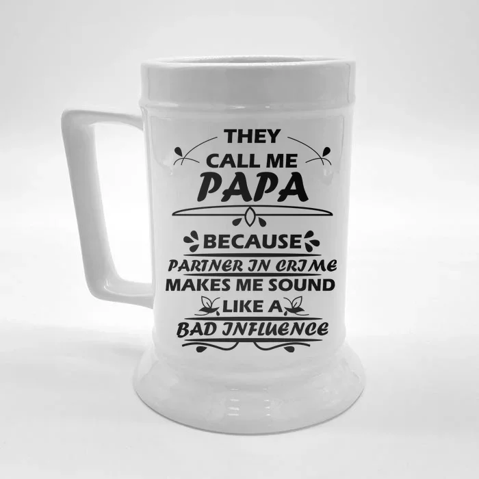 Partner And Crime Papa Front & Back Beer Stein