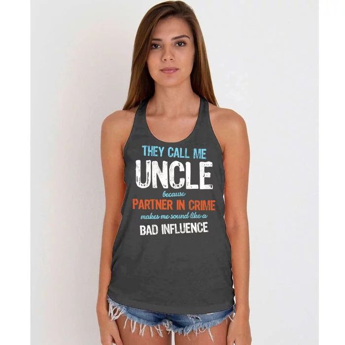 Partner In Crime Uncle Women's Knotted Racerback Tank