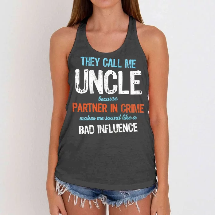 Partner In Crime Uncle Women's Knotted Racerback Tank