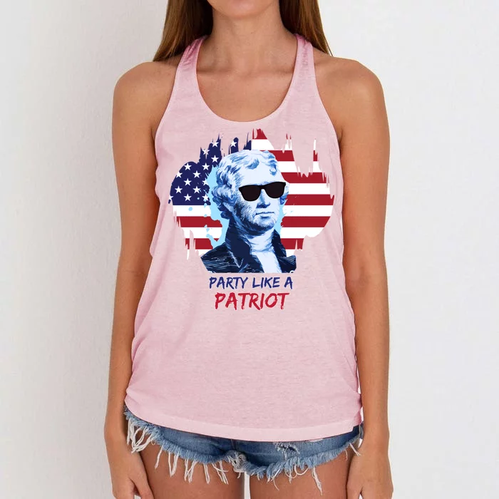 Party Like A Patriot Women's Knotted Racerback Tank