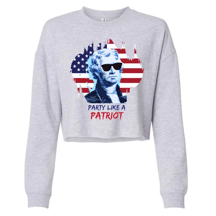 Party Like A Patriot Cropped Pullover Crew