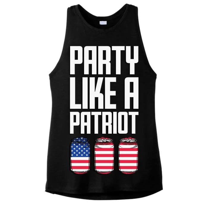 Party Like A Patriot USA Ladies Tri-Blend Wicking Tank