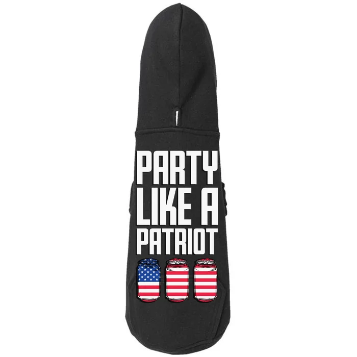 Party Like A Patriot USA Doggie 3-End Fleece Hoodie