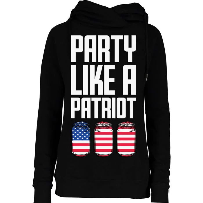 Party Like A Patriot USA Womens Funnel Neck Pullover Hood