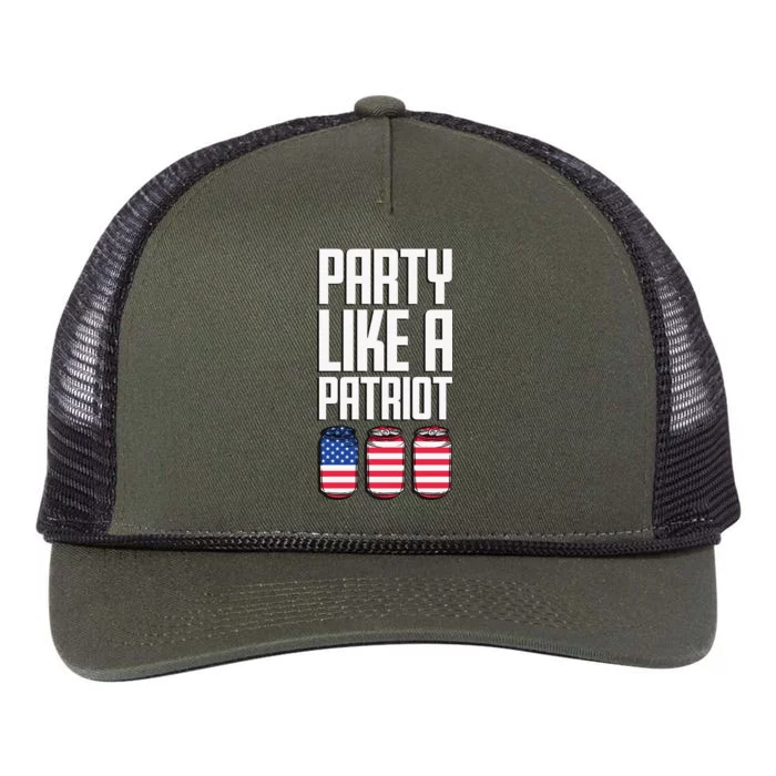 Party Like A Patriot USA Retro Rope Trucker Hat Cap