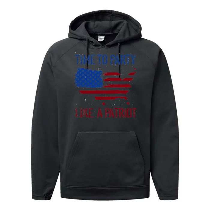 Party Like A Patriot USA Pride Performance Fleece Hoodie