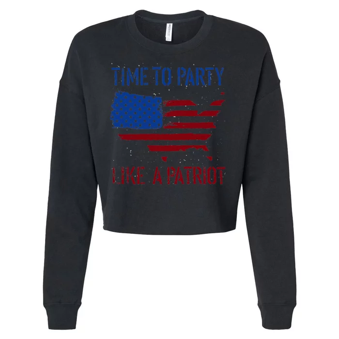 Party Like A Patriot USA Pride Cropped Pullover Crew