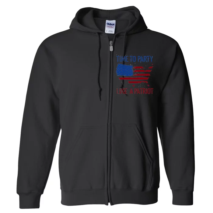 Party Like A Patriot USA Pride Full Zip Hoodie