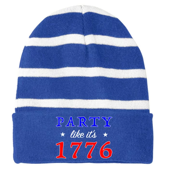 Party Like It's 1776 Striped Beanie with Solid Band