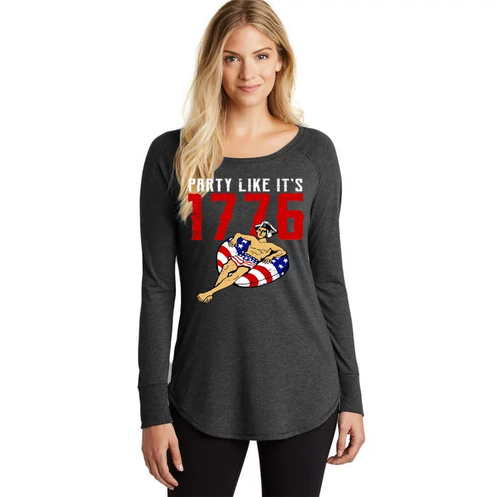 Party Like It's 1776 Patriotic George Washington Women's Perfect Tri Tunic Long Sleeve Shirt