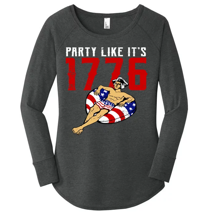 Party Like It's 1776 Patriotic George Washington Women's Perfect Tri Tunic Long Sleeve Shirt