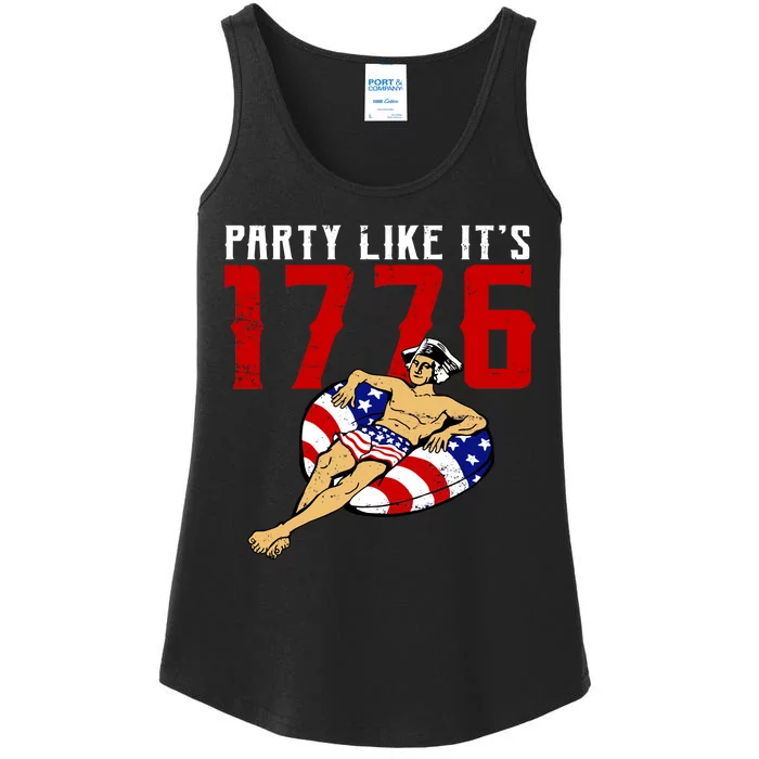 Party Like It's 1776 Patriotic George Washington Ladies Essential Tank