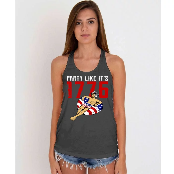 Party Like It's 1776 Patriotic George Washington Women's Knotted Racerback Tank