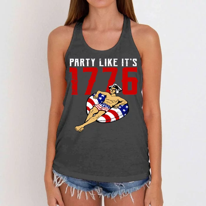 Party Like It's 1776 Patriotic George Washington Women's Knotted Racerback Tank