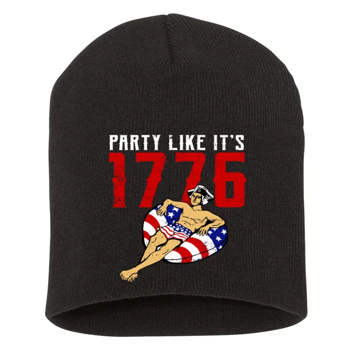 Party Like It's 1776 Patriotic George Washington Short Acrylic Beanie