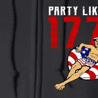 Party Like It's 1776 Patriotic George Washington Full Zip Hoodie