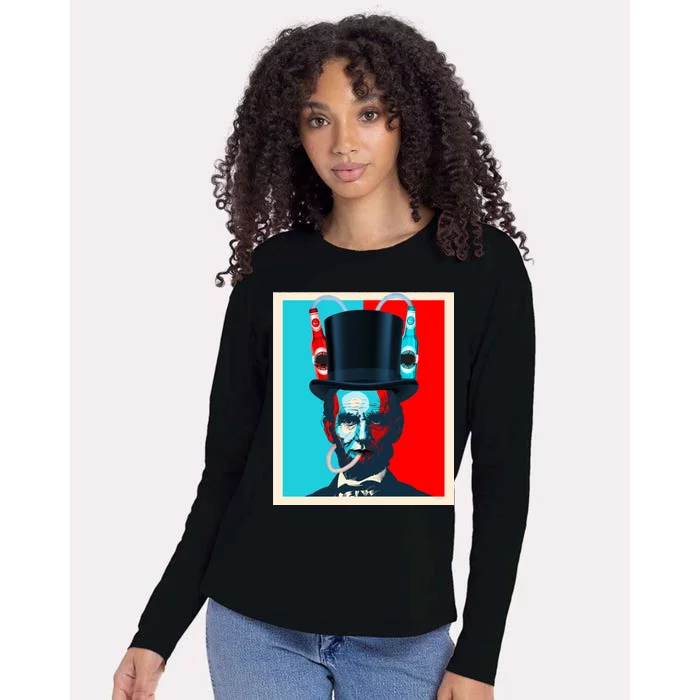 Party With Abe - Abraham Lincoln Drinking Beer Womens Cotton Relaxed Long Sleeve T-Shirt