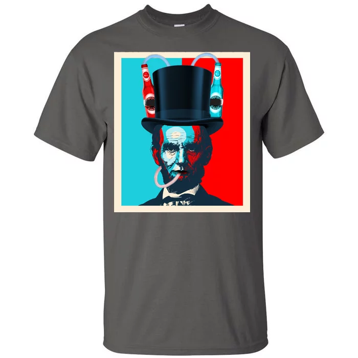 Party With Abe - Abraham Lincoln Drinking Beer Tall T-Shirt