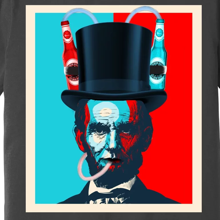 Party With Abe - Abraham Lincoln Drinking Beer Premium T-Shirt