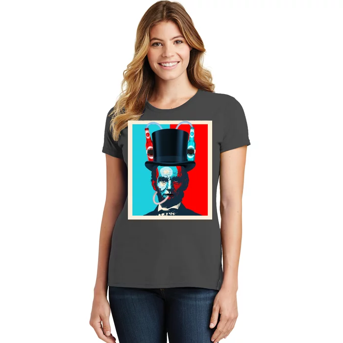 Party With Abe - Abraham Lincoln Drinking Beer Women's T-Shirt