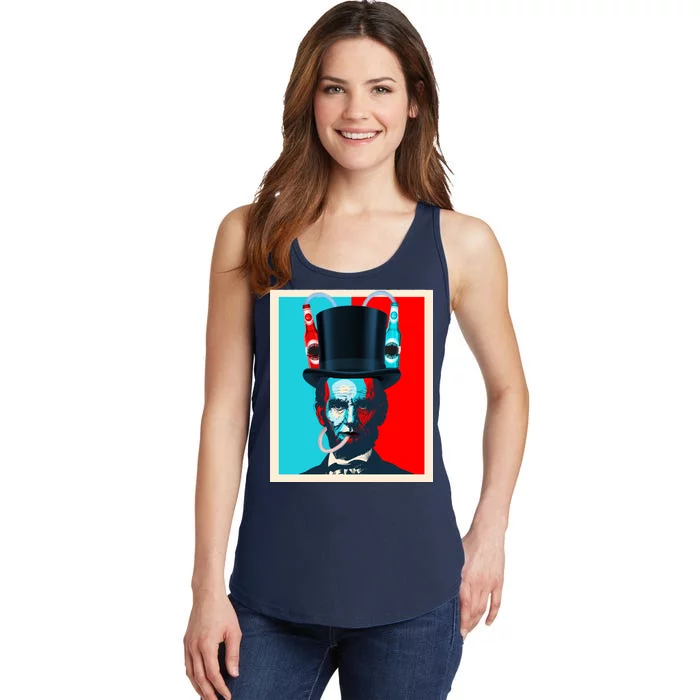 Party With Abe - Abraham Lincoln Drinking Beer Ladies Essential Tank