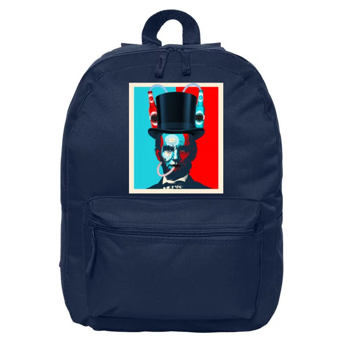 Party With Abe - Abraham Lincoln Drinking Beer 16 in Basic Backpack