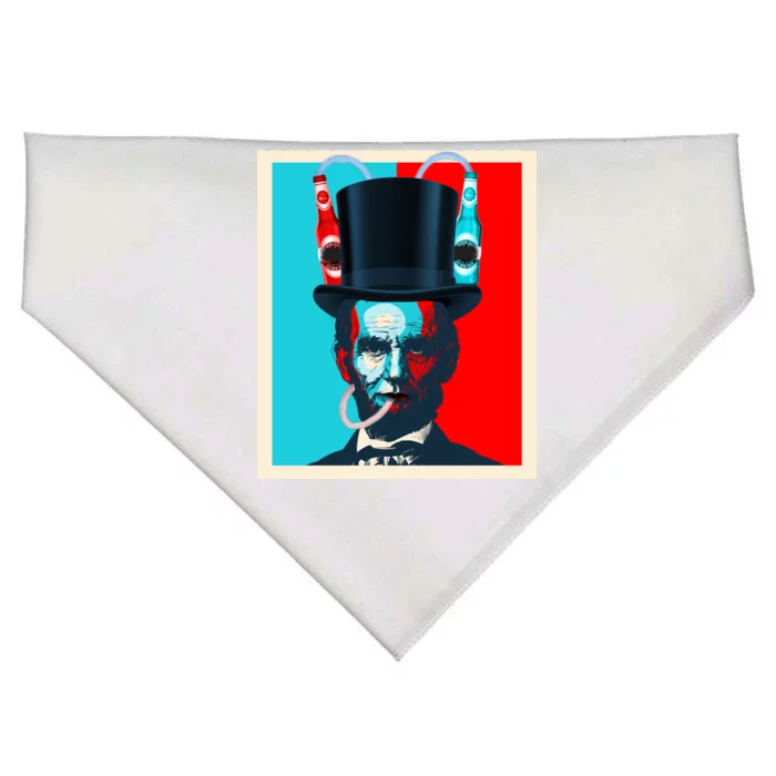 Party With Abe - Abraham Lincoln Drinking Beer USA-Made Doggie Bandana