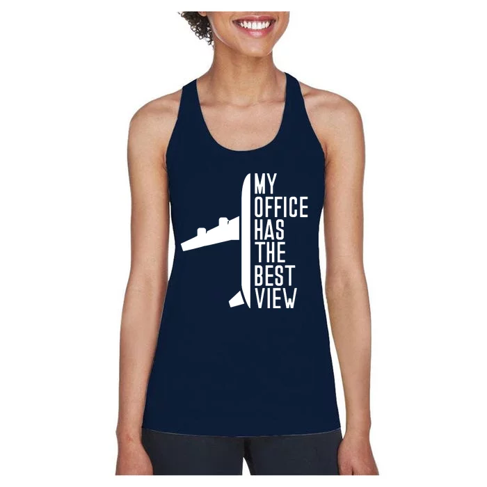 Pilot Airplane Spells Women's Racerback Tank