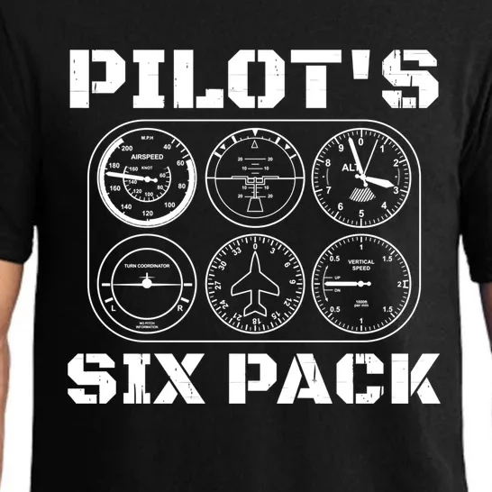 Pilot Aviation Six Pack Gift I Airplane Flying Instrut Gift Pajama Set