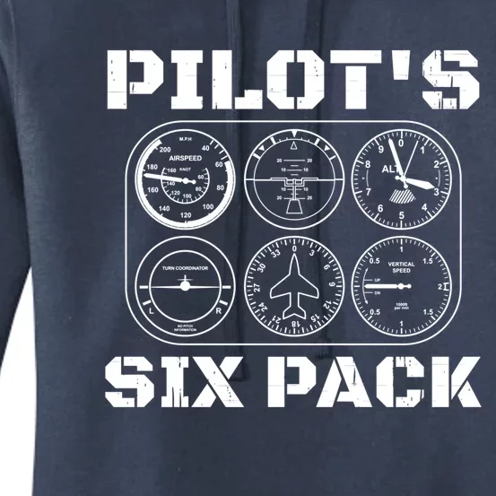 Pilot Aviation Six Pack Gift I Airplane Flying Instrut Gift Women's Pullover Hoodie