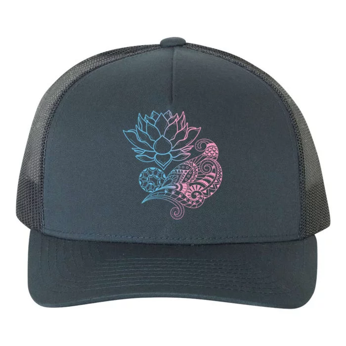 Prana Art Spiritual Yoga Dala Bohemian Lotus Flower Gift Yupoong Adult 5-Panel Trucker Hat