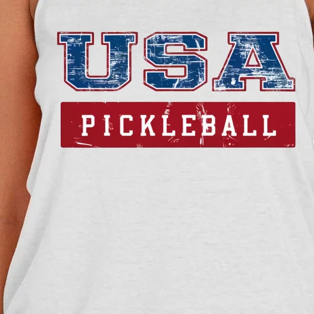 Pickleball American Sports Fan Women's Knotted Racerback Tank