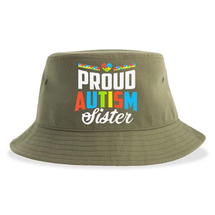 Proud Autism Sister Awareness Support Sustainable Bucket Hat