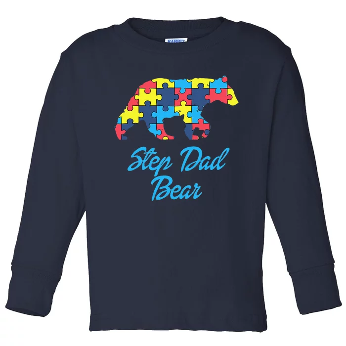 Proud Autism Step Dad Awareness Support Toddler Long Sleeve Shirt