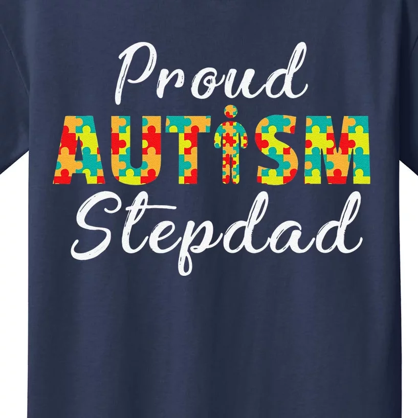 Proud Autism Stepdad Awareness Autism, Mom Kids T-Shirt