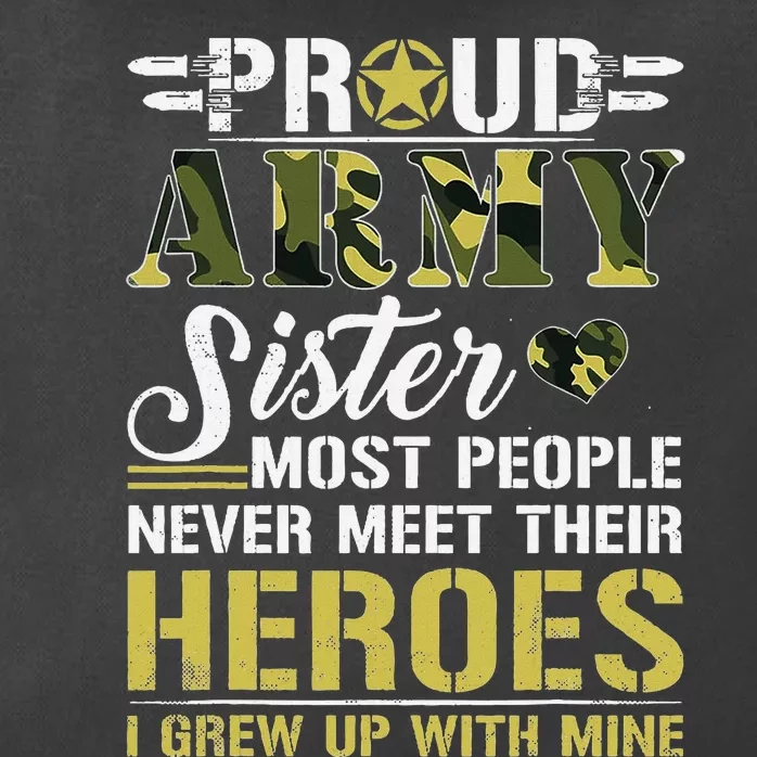 Proud Army Sister Zip Tote Bag