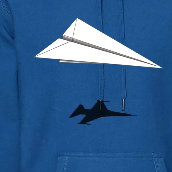 Paper Airplane Shadow Fgift16 Fighting Falcon Gift Premium Hoodie