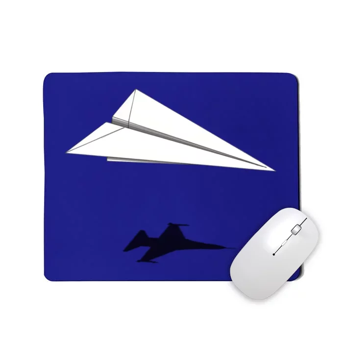 Paper Airplane Shadow Fgift16 Fighting Falcon Gift Mousepad