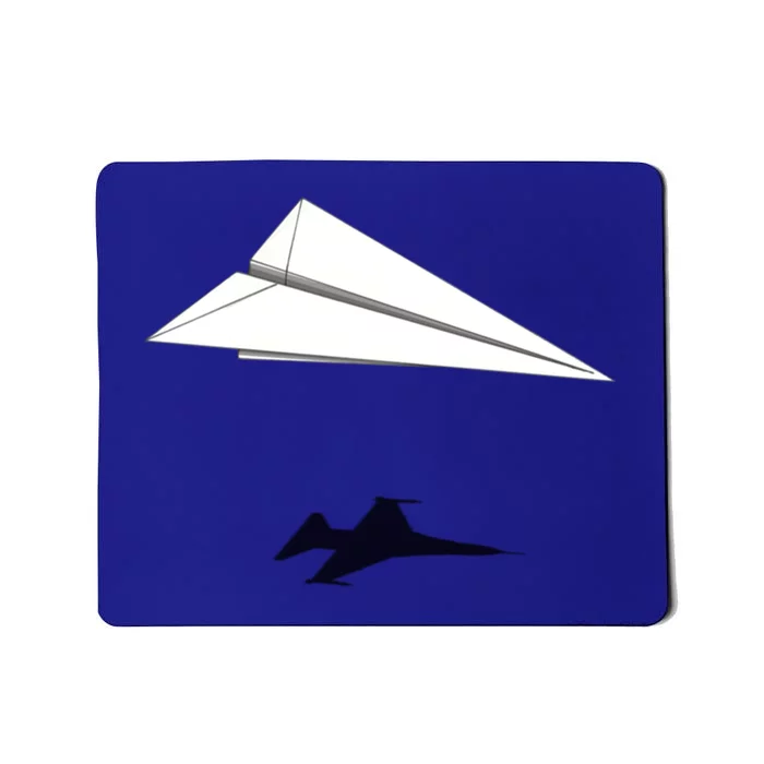 Paper Airplane Shadow Fgift16 Fighting Falcon Gift Mousepad